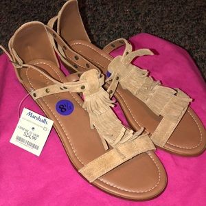 Tan/tasseled sandals